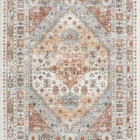 The Luxor Distressed Medallion Premium Printed-Rug