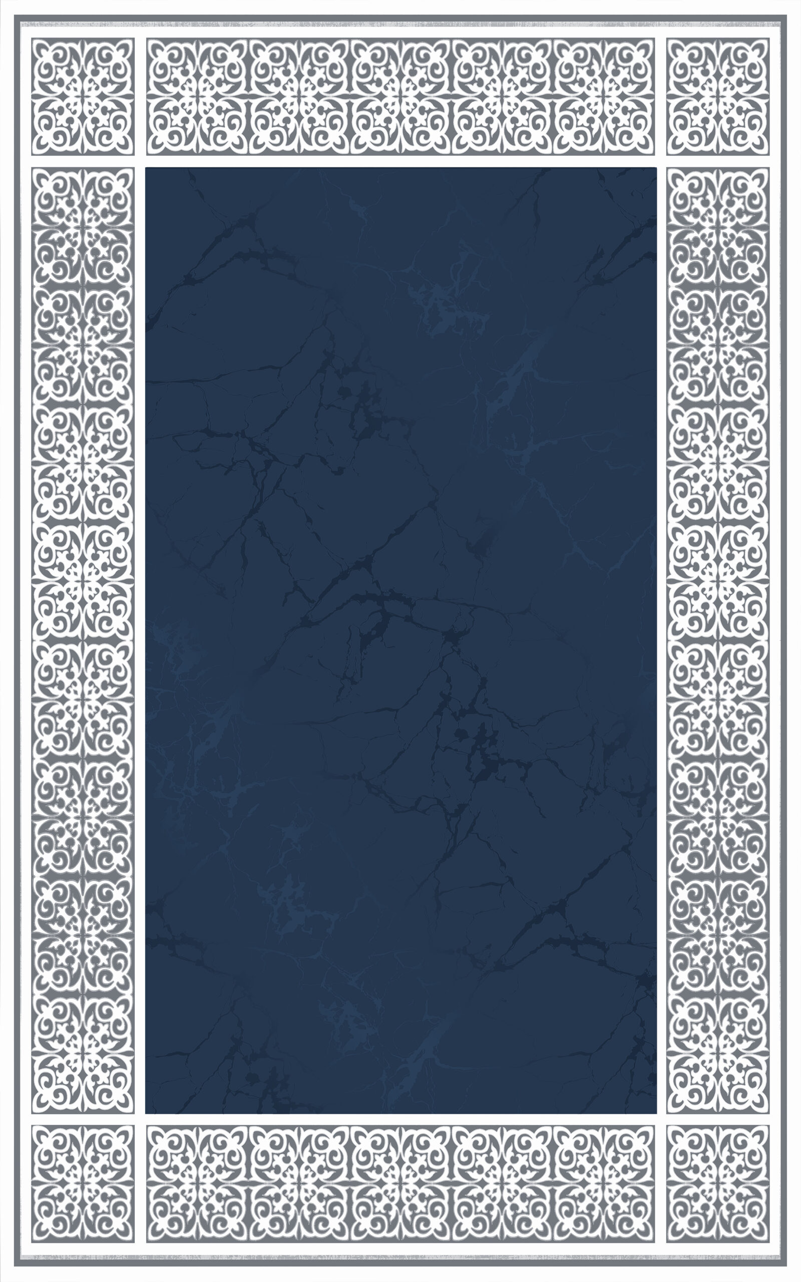 1 (4) The Midnight Geometric Border Rug