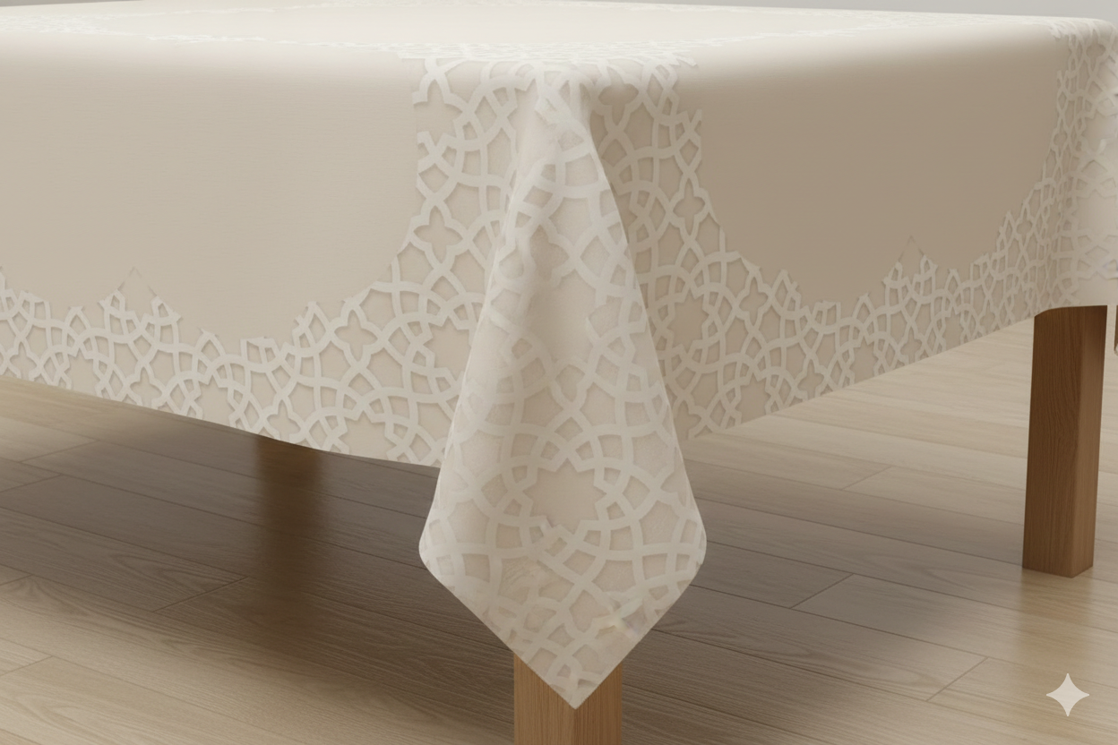 Gemini_Generated_Image_xf5kmlxf5kmlxf5k The Sahra Geometric Tablecloth